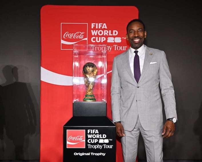 Atlanta Mayor Andre Dickens, pictured in May, said the city will host a World Cup finals watch party on July 19. (Derek White/Getty Images for The Coca Cola Company)
